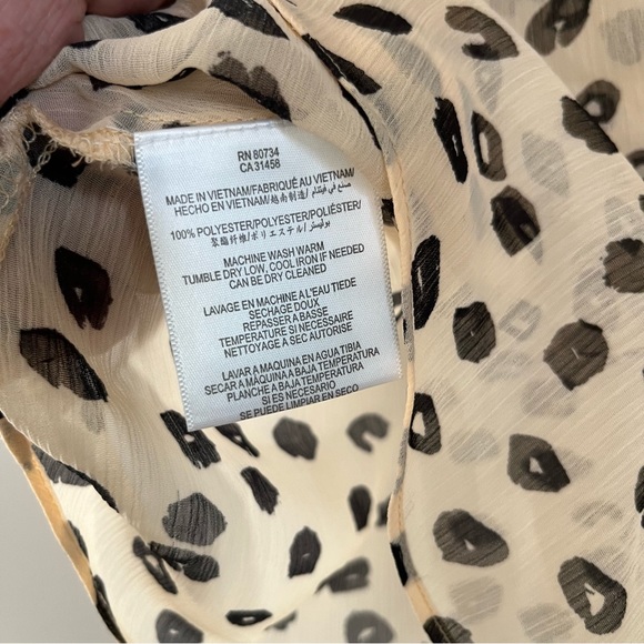 NWOT BCBGeneration Leopard Print Sheer Chiffon Ruffle Top (XS) - Picture 7 of 7